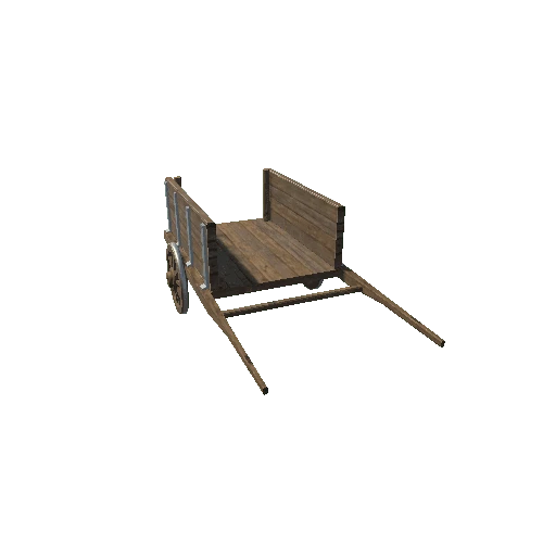 Wooden Cart Lowpoly_2